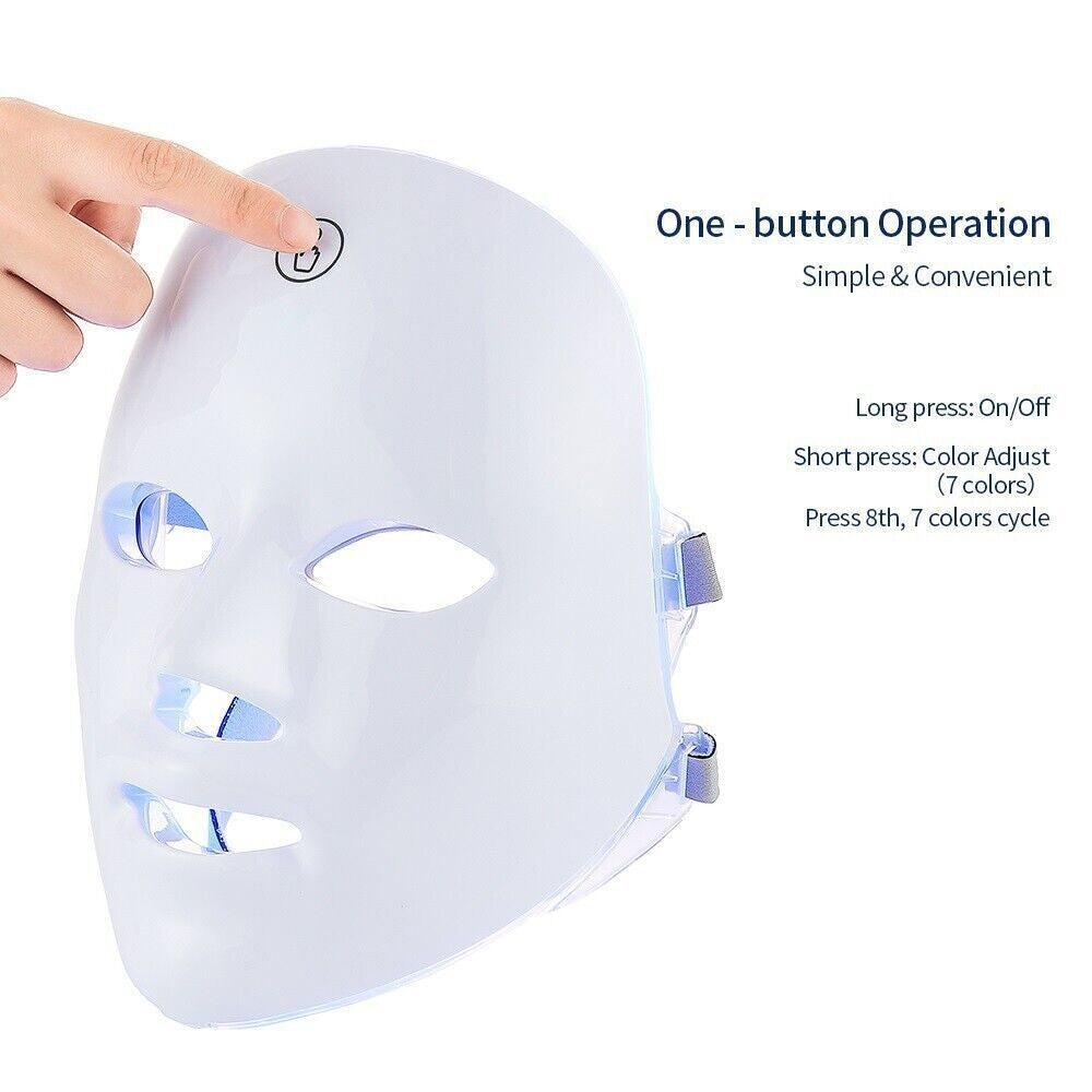 LED Facial Mask 7 Color Red Light Therapy Skin Care Beauty Mask anti Acne